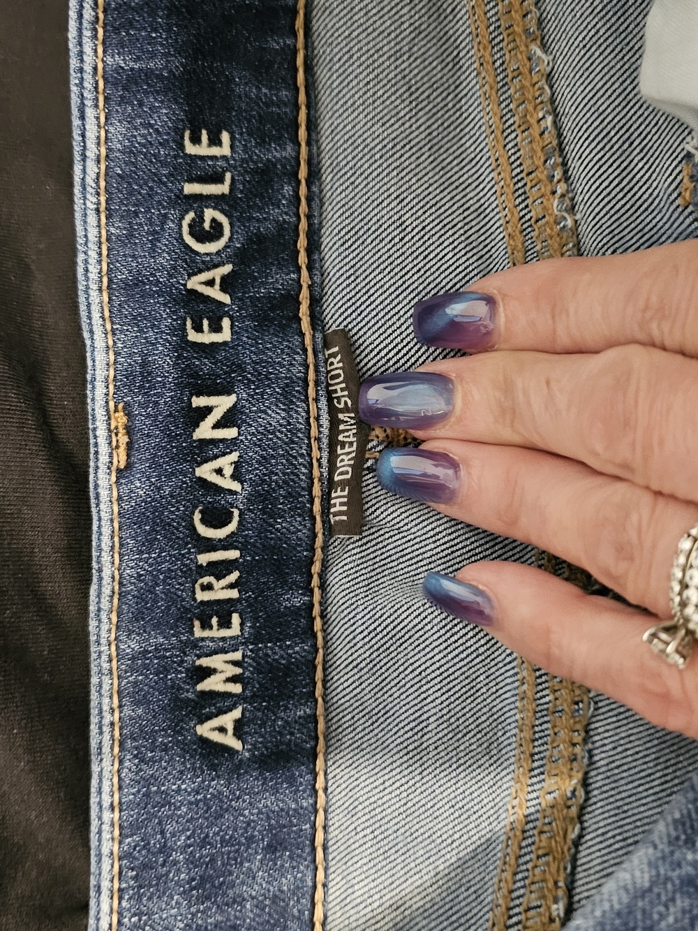 American Eagle Outfitters Distressed Blue Denim Cutoff Shorts - Picture 4 of 5